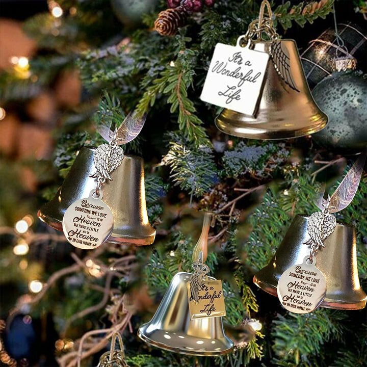 Memorial Ornaments Angel Wings Bell - onlinemegasale.com
