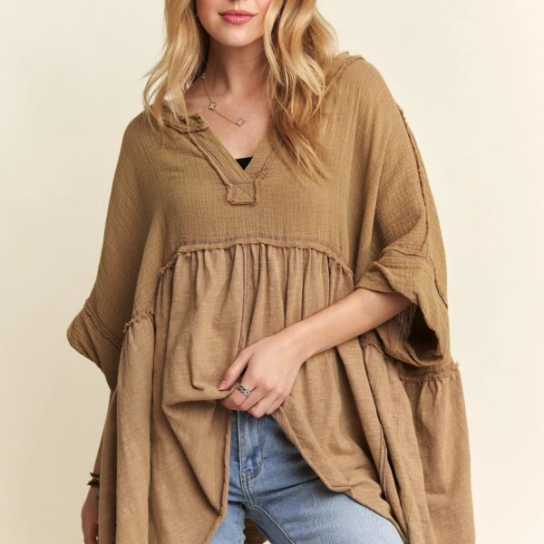 Oversized Mineral Washed Flare Top