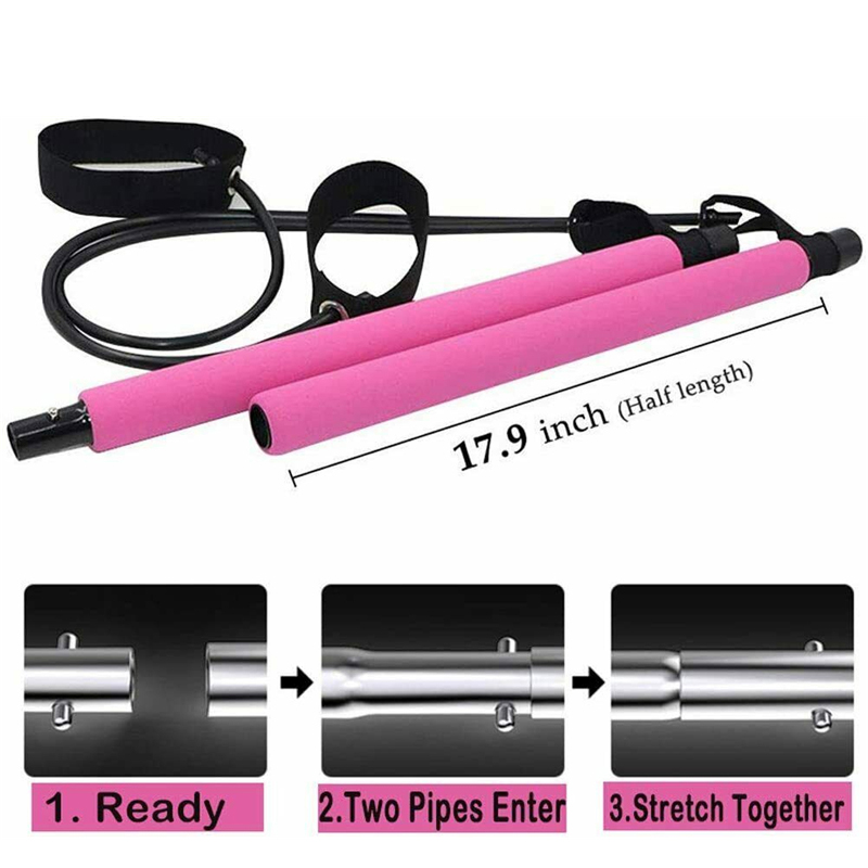 Multifunctional Portable Pilates Bar Fitness Stick Yoga Resistance Bands Home Gym Exercise Tools Multifunctional Portable Pilates Bar Fitness Stick Yoga Resistance Bands Home Gym Exercise Tools - onlinemegasale.com