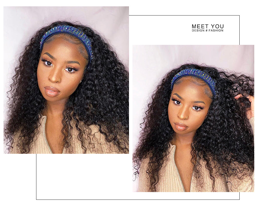 Cranberry Beginner Lazy Girl Friendly Jerry Curly Human Hair Wig Headband Glueless Wig 180% Density - onlinemegasale.com Cranberry Beginner Lazy Girl Friendly Jerry Curly Human Hair Wig Headband Glueless Wig 180% Density - onlinemegasale.com