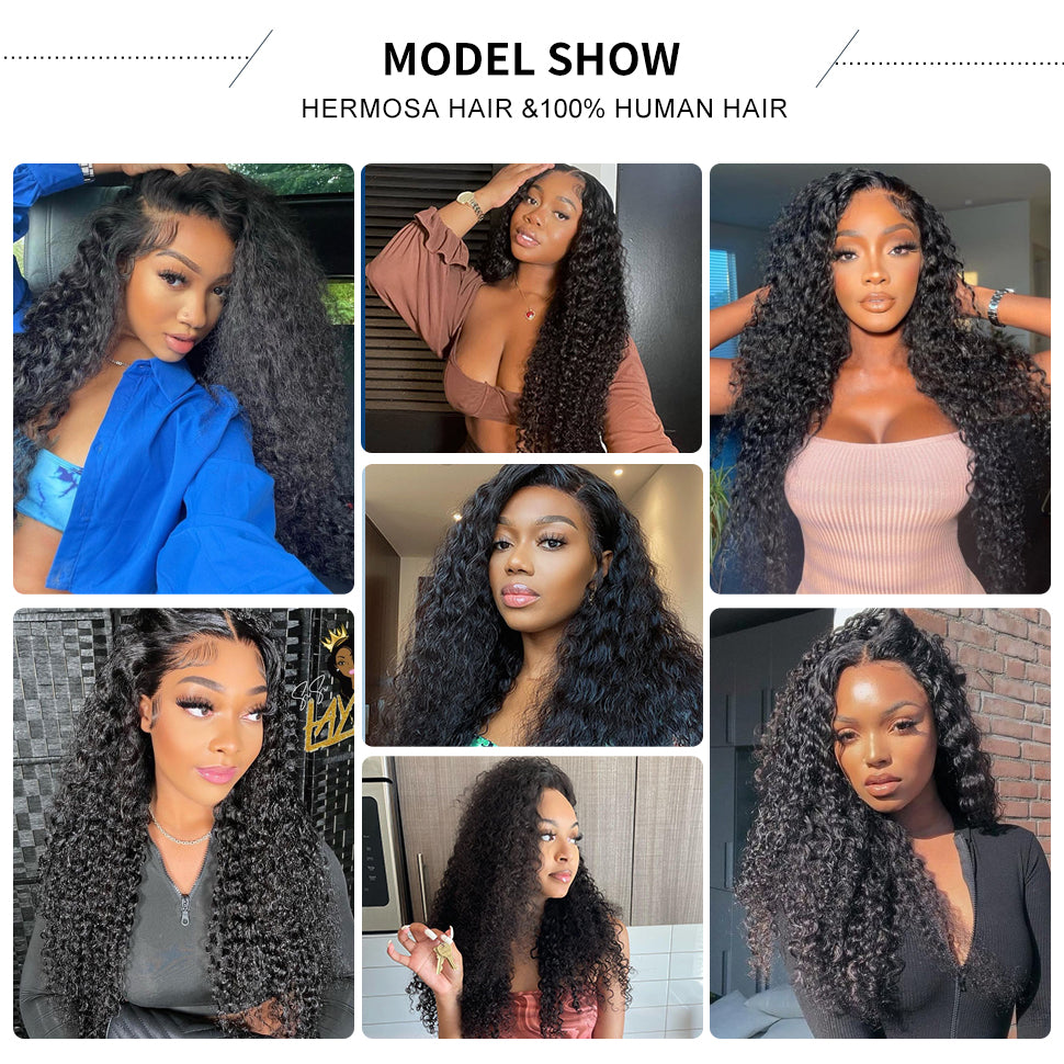 Curly Hair 12A 4x4 5x5 Pre Cut HD Lace Closure Human Hair Wigs Wear & Go Glueless Wigs - onlinemegasale.com