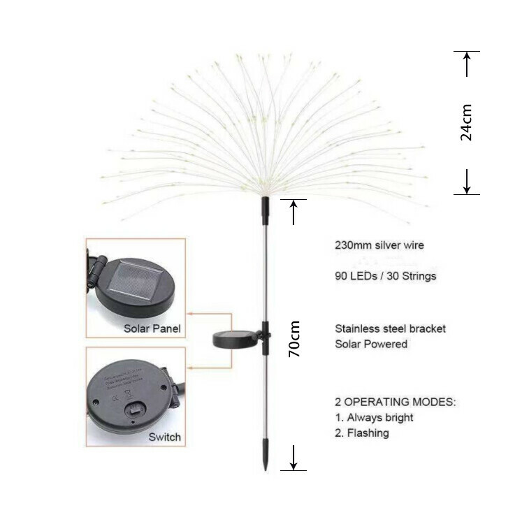 Last Day 50% OFF - Waterproof Solar Garden Fireworks Lamp - onlinemegasale.com