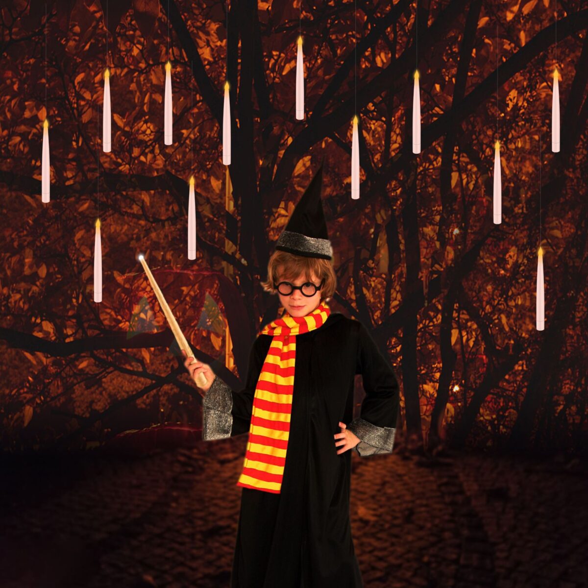 🔥🔥Floating Candles with Wand - onlinemegasale.com