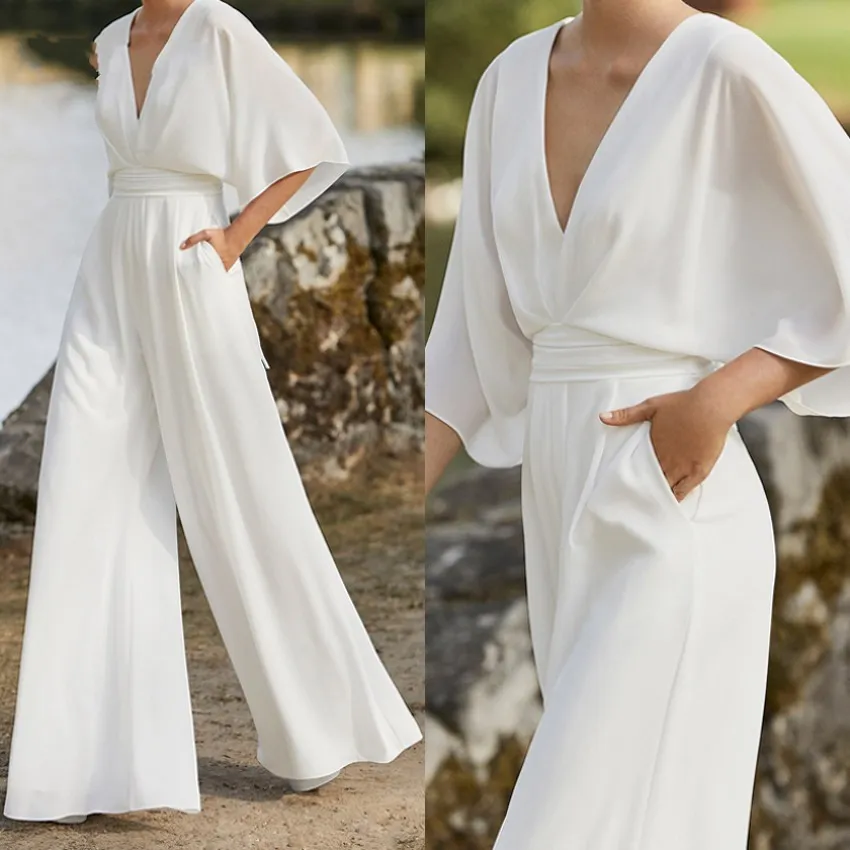 Tati™ - Elegant Jumpsuit for Women with Half Sleeves - onlinemegasale.com