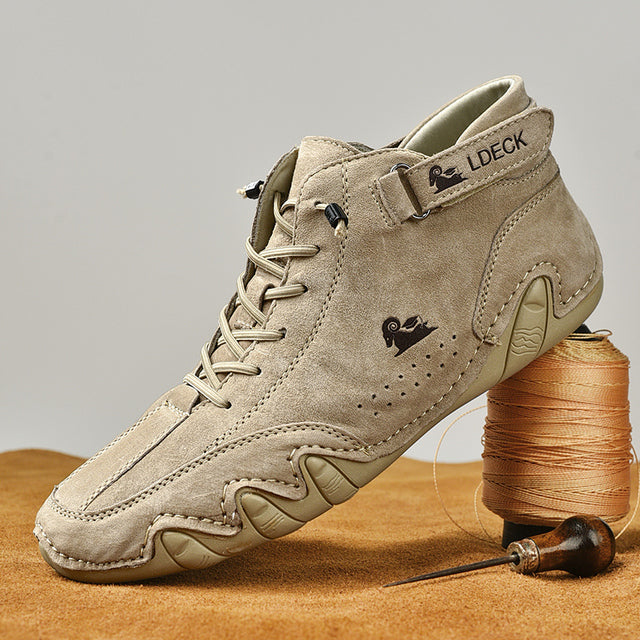 d9380fb31bfda3b3d43d15935db2aa5c Men's Leather Suede High Top Lace-Up Hook Loop Outdoor Ankle Boots - onlinemegasale.com