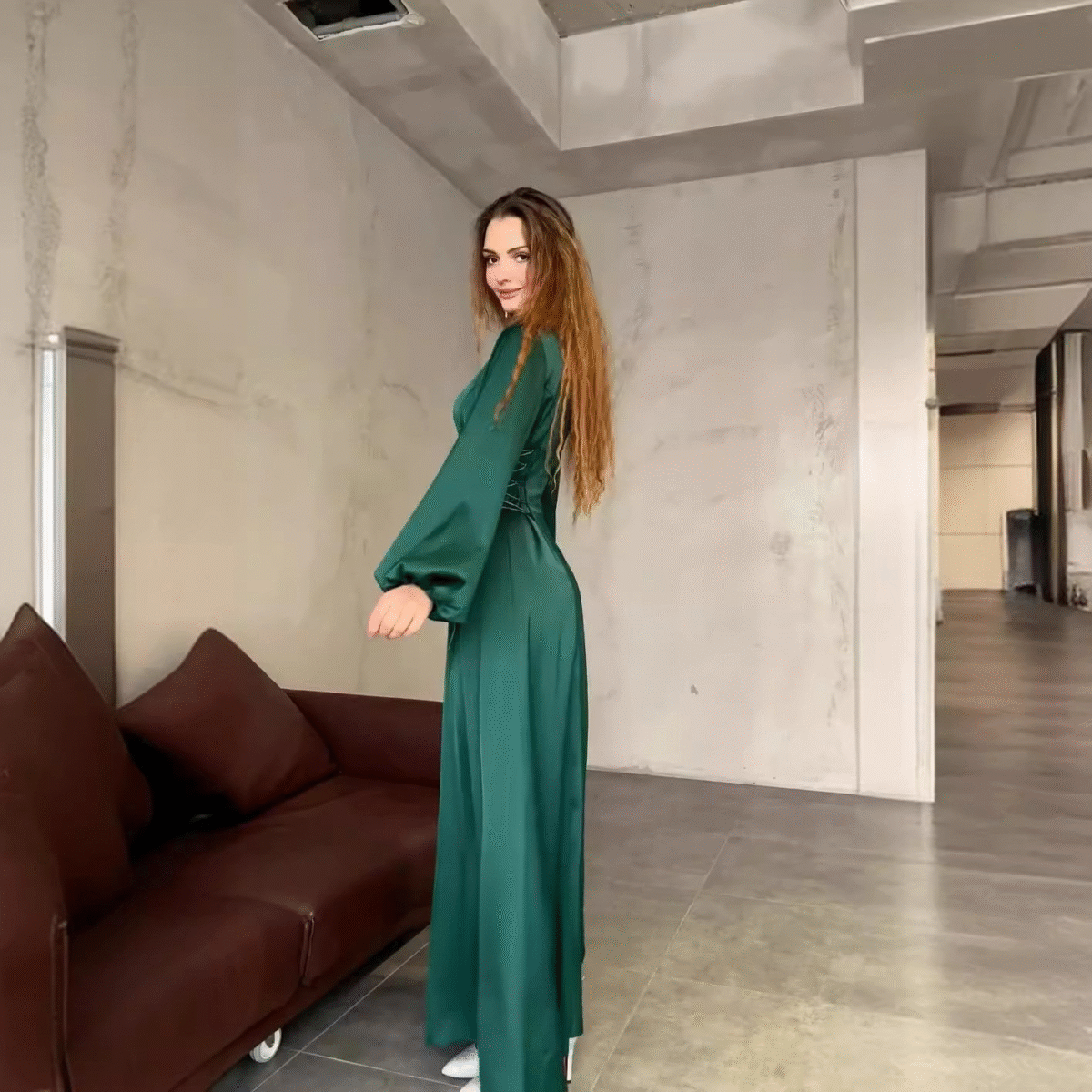 French Elegant Soft Elastic Cuff Long Dress - onlinemegasale.com