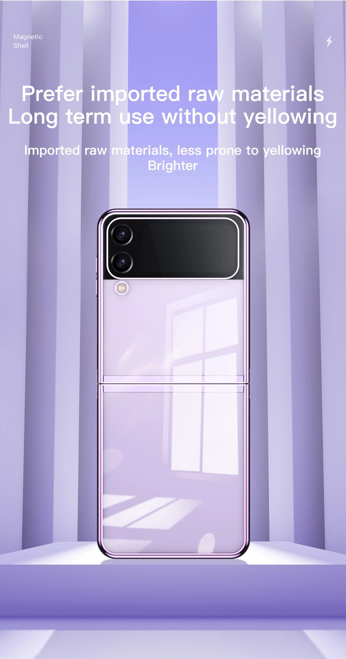 Premium Crystal Clear Case For Galaxy Z Flip3 / Galaxy Z Flip4 - onlinemegasale.com