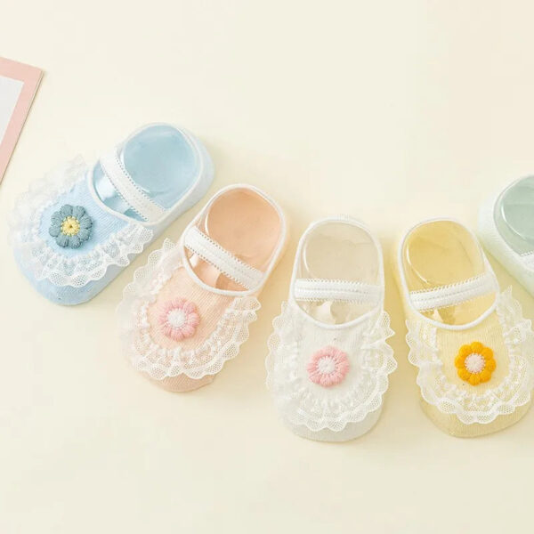 2 Pairs Lace Flower Newborn Baby Socks