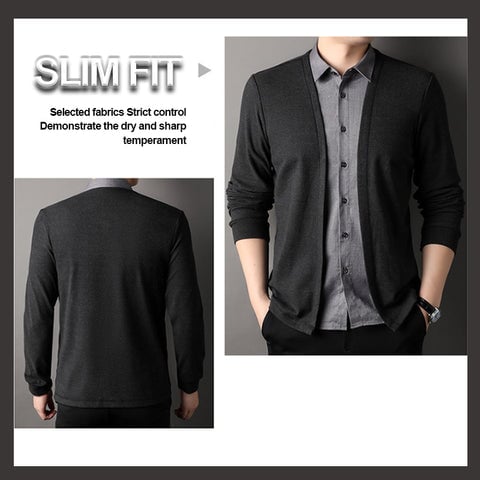 Men's Fake Two Piece Shirt Collar Knitted Cardigan - Buy two and get free shipping! - onlinemegasale.com
