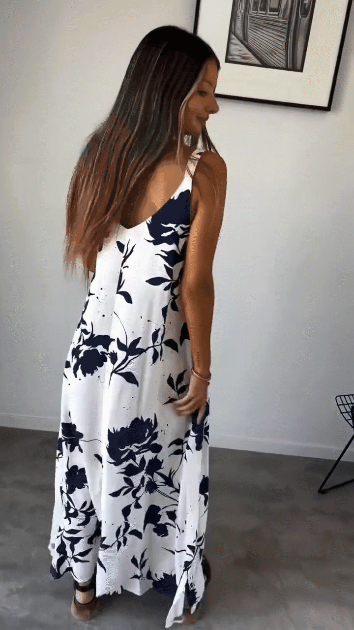 Women's Flared Dress with Print - onlinemegasale.com