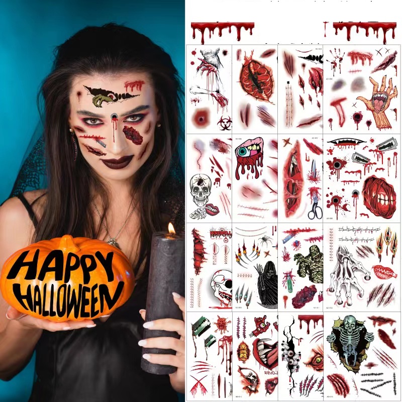 Halloween prank makeup temporary tattoo - onlinemegasale.com