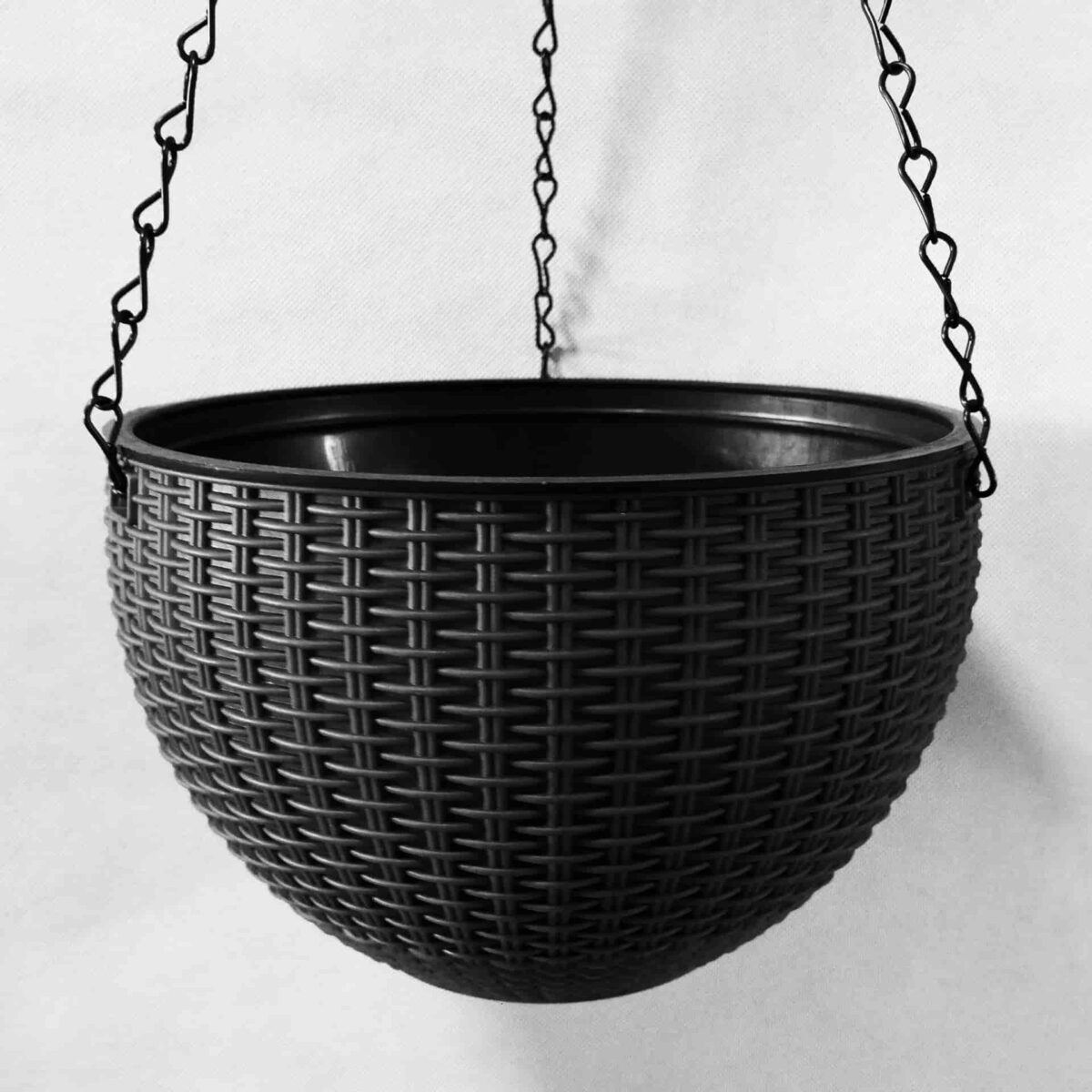 Plastic Rattan Hanging Planter Basket with Drainage Hole - onlinemegasale.com