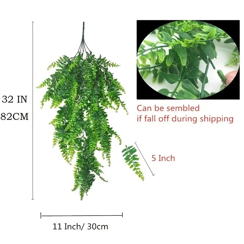 🌿Artificial hanging Persian grass vine - onlinemegasale.com 2pcs premium oxidation resistance artificial flower boston ferns artificial persian rattan fake hanging plant faux greenary vine outdoor uv resistant plastic plants for wall wedding party decor home decor details 2
