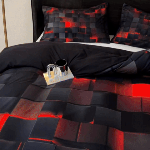 GEOMATRIX | 3pcs Quilt Cover Set - onlinemegasale.com