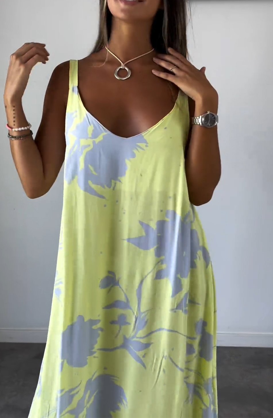 Women's Flared Dress with Print - onlinemegasale.com