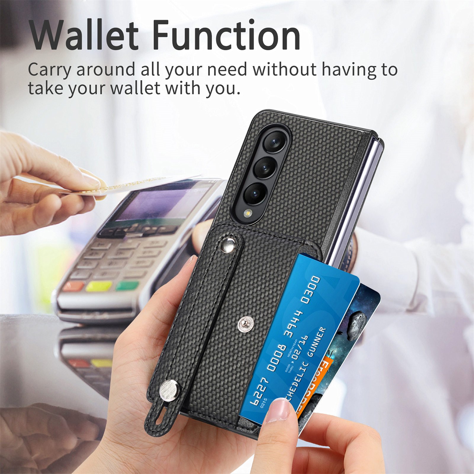 Card Slot Folding Case for Samsung Galaxy Z Fold5 & 4 - onlinemegasale.com