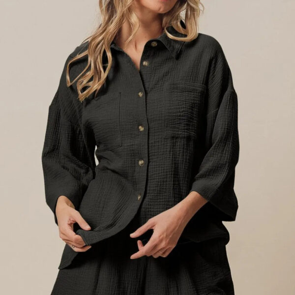 Crinkle Gauze Shirt and Short Set