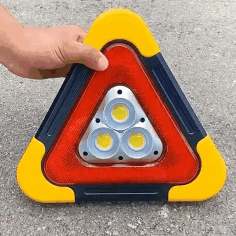 2-IN-1 Solar Emergency Triangle Warning Light at the Roadside - onlinemegasale.com