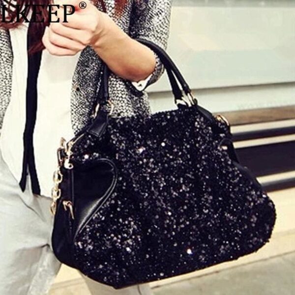 Fashion Diamonds Sequins Leather Shoulder Bags