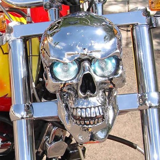 (Upgraded Version) Motorcycle Skull Headlamp Universal Headlamp LED Motorcycle - onlinemegasale.com