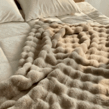 Rabbit Faux-Fur Blanket Throw - onlinemegasale.com