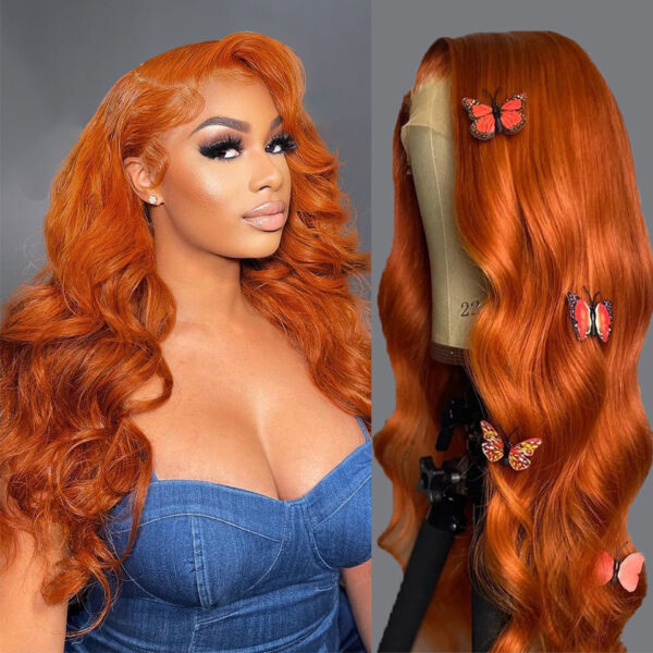 Amazing Orange Ginger Pre-colored Human Hair Wigs 13x4 HD Lace  Wig