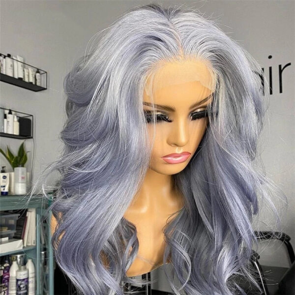 2023 New 13x4 HD Lace Frontal Wig Colored Grey Human Hair Wig For Women