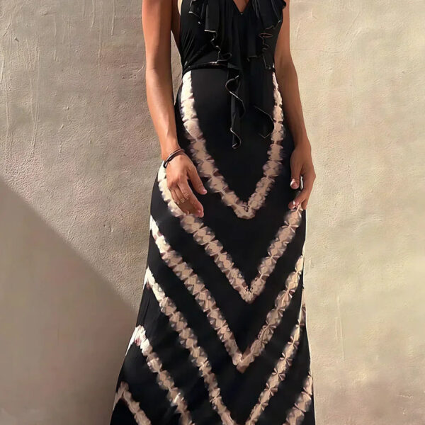 Arlette™ - Long Sleeveless Dress with V-Neck