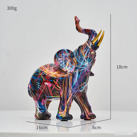 Artistic Elephant Graffiti Figurine - onlinemegasale.com