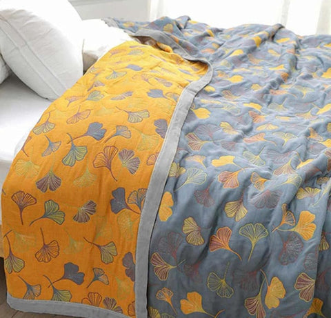 Ginkgo Leaf Throw Blanket - onlinemegasale.com