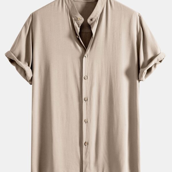 Viscose Stand Collar Shirt