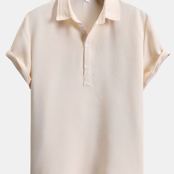 Waffle Polo Collar Shirt