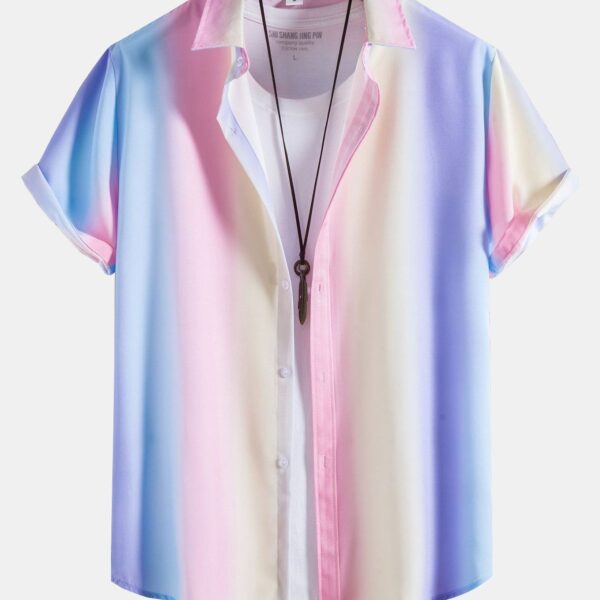 Gradient Color Print Shirt