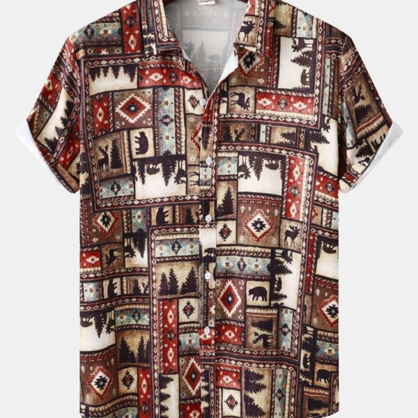 Aztec Patch Print Shirt