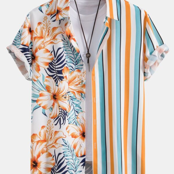 Tropical Stripe Panel Shirt