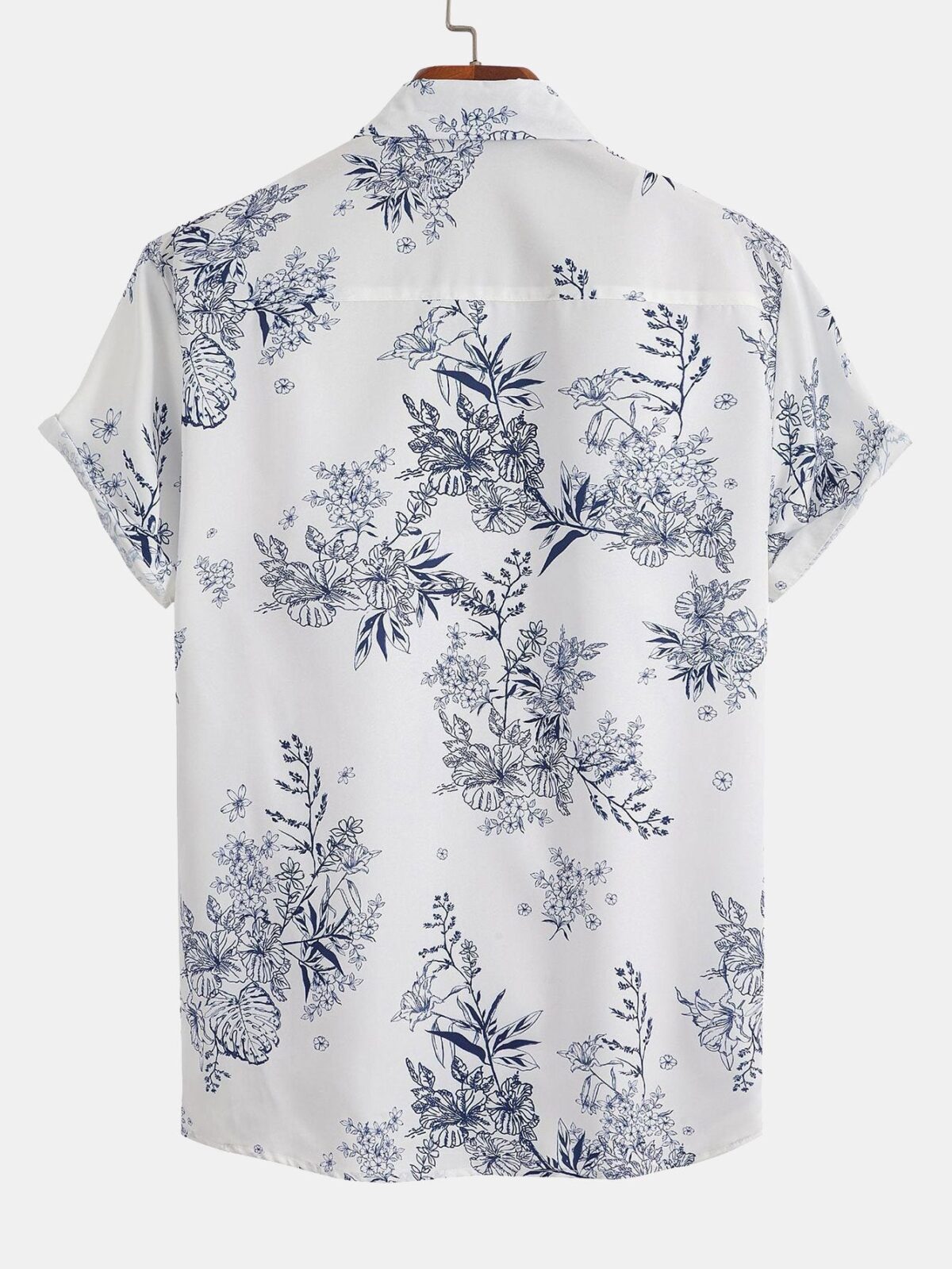 Hand Drawn Botanical Print Button Up Shirt - onlinemegasale.com