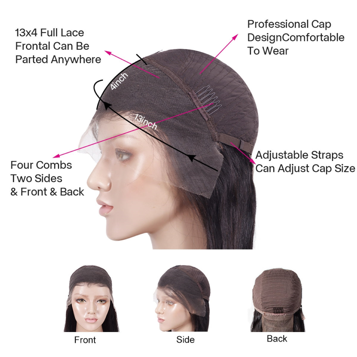 12A Body Wave 13X4/13X6 HD Lace Wigs Skin Melt Full Frontal Lace Wig | Real HD Wig - onlinemegasale.com