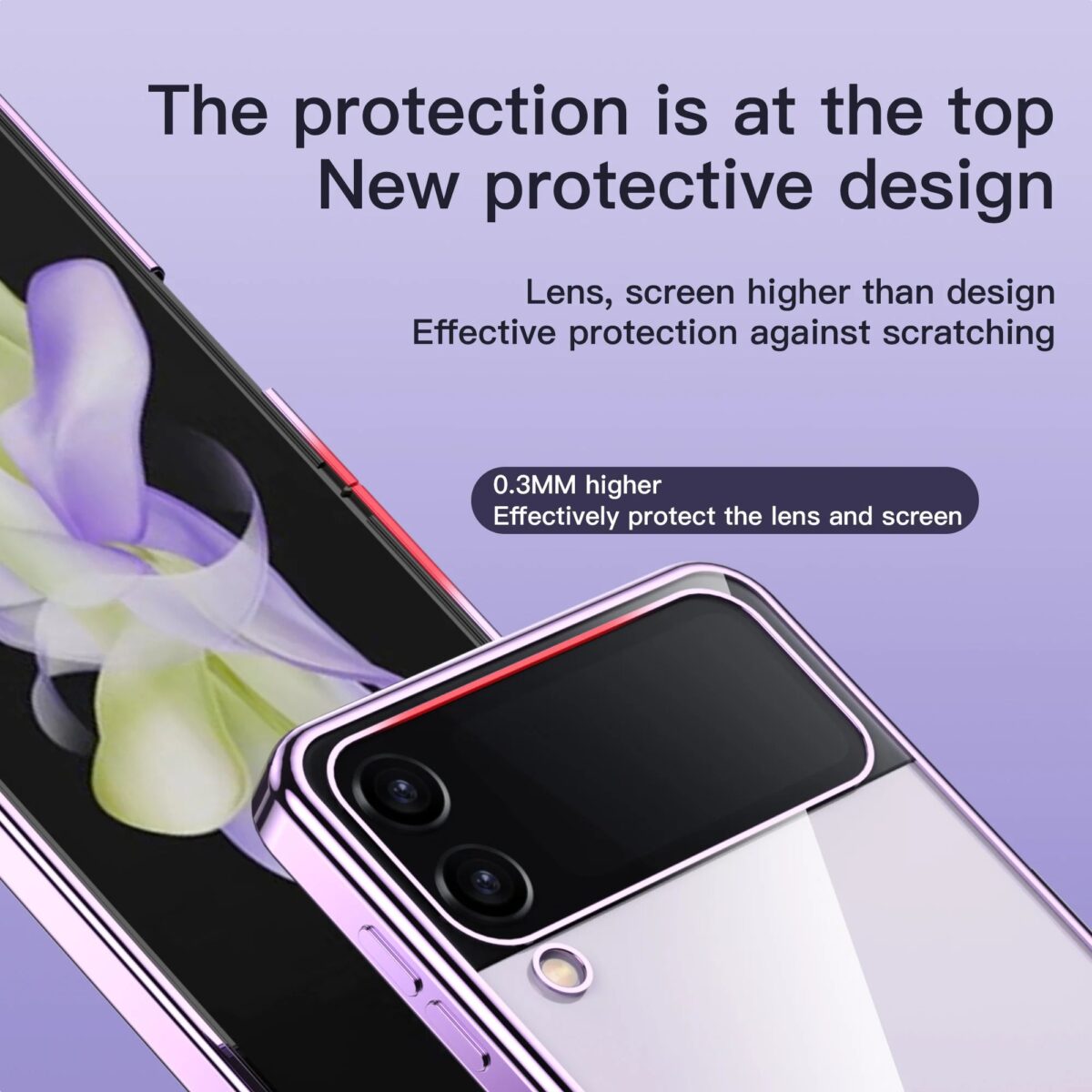 Premium Crystal Clear Case For Galaxy Z Flip3 / Galaxy Z Flip4 - onlinemegasale.com
