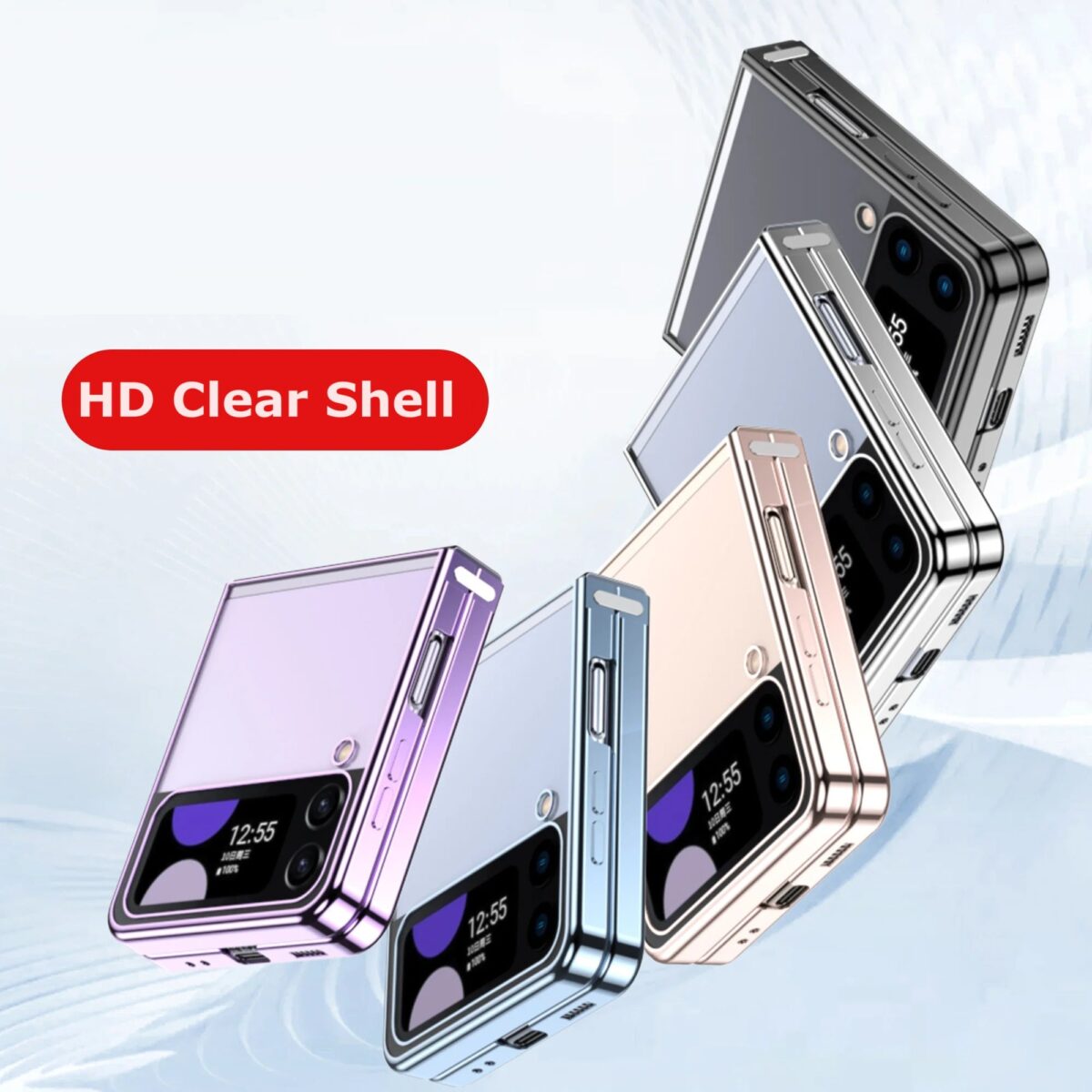 Premium Crystal Clear Case For Galaxy Z Flip3 / Galaxy Z Flip4 - onlinemegasale.com
