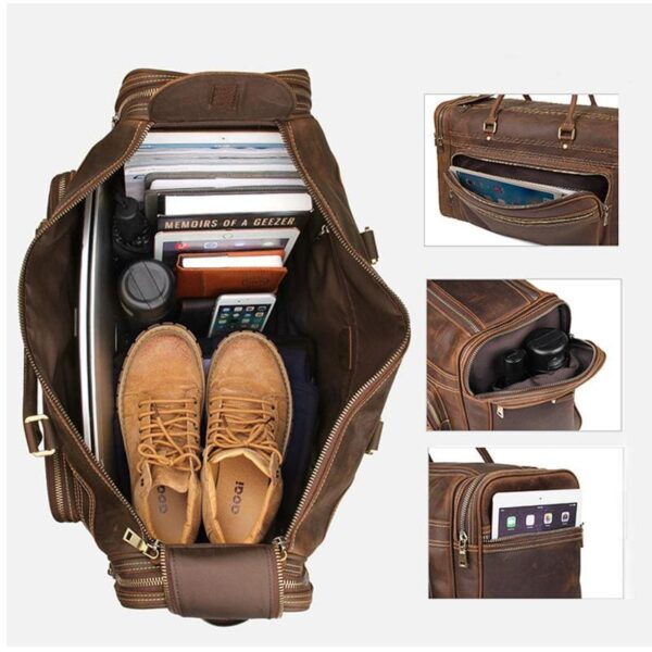 Men's Crazy Horse Leather Travel Bag Cow Leather