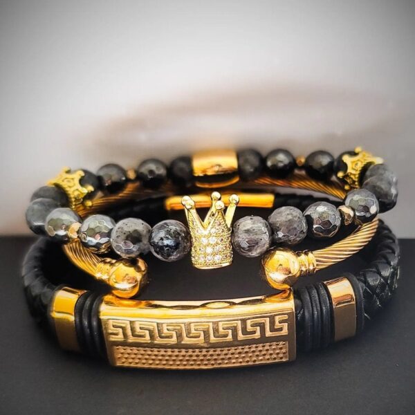 Energizing Larvikite Crown Bracelet