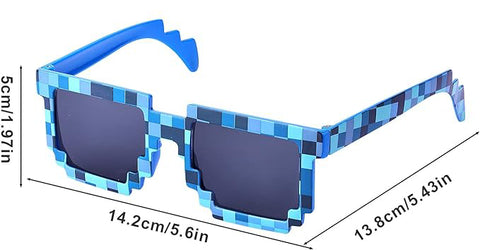 8-Bit Pixel Mosaic Minecraft Sunglasses - onlinemegasale.com minecraf 8 pixel blue sunglasses studio picture