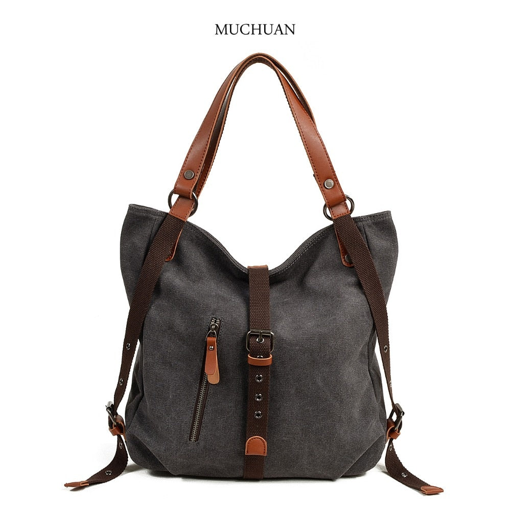 product-image-1124830797 Canvas women's bag casual bucket shoulder bag - onlinemegasale.com