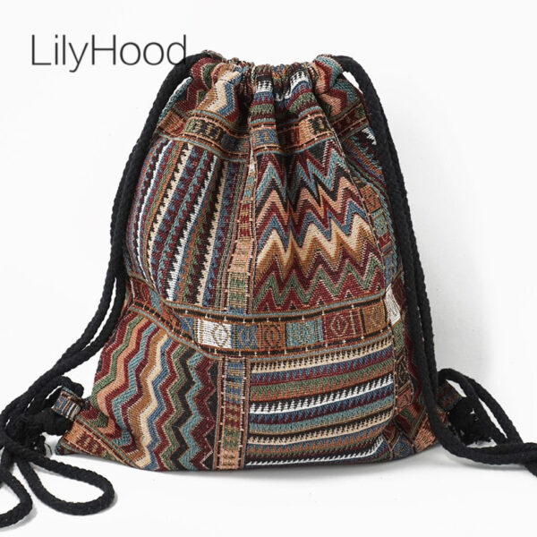 Women Fabric Backpack Gypsy Bohemian Boho Chic Aztec