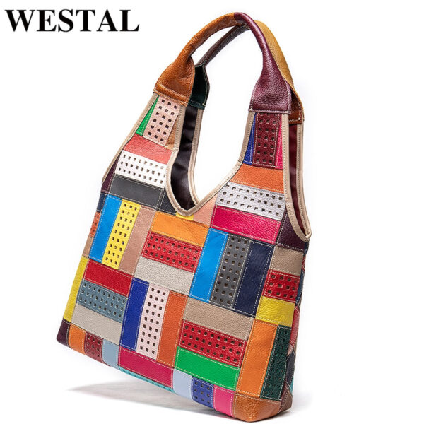 Womens Handbags Genuine Leather Totes Patchwork Designer Bags