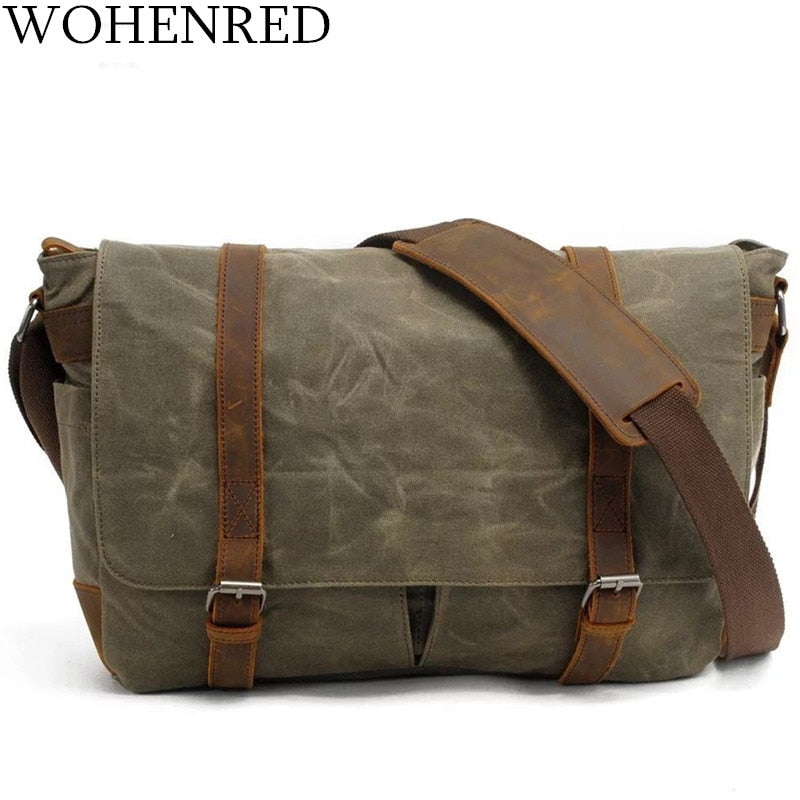 product-image-1483821609 Men's Messenger Bags 14 inch Laptop Briefcase Bag Vintage Waterproof - onlinemegasale.com