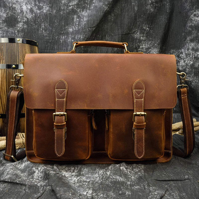 product-image-1726803319 Men's Genuine Leather Briefcase Big 16" Laptop Thick Cowhide Business Bag - onlinemegasale.com