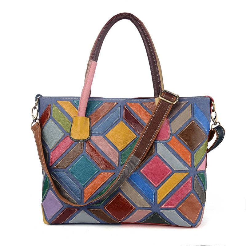 product-image-451516026 Genuine Leather Luxury Designer Women Messenger Bags Patchwork - onlinemegasale.com
