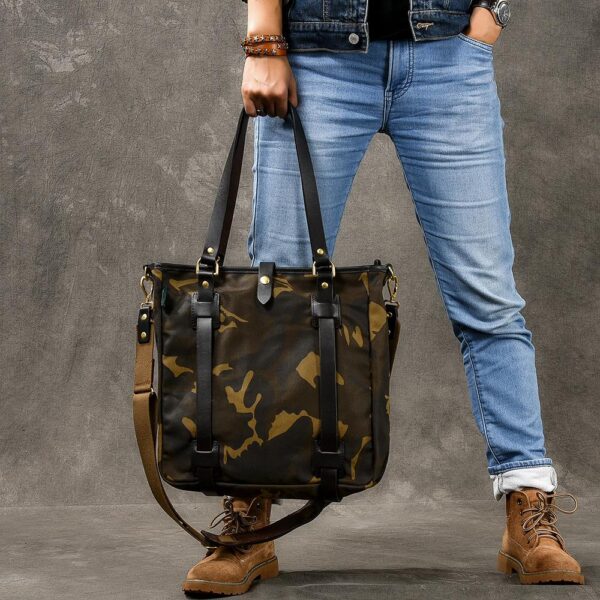 Men's single shoulder slung tote bag camouflage