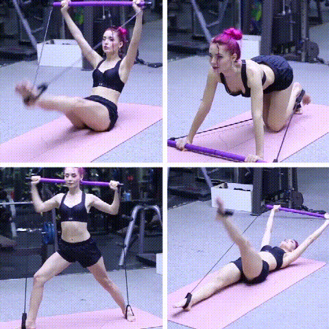 Pilates Bar With Resistance Band - onlinemegasale.com